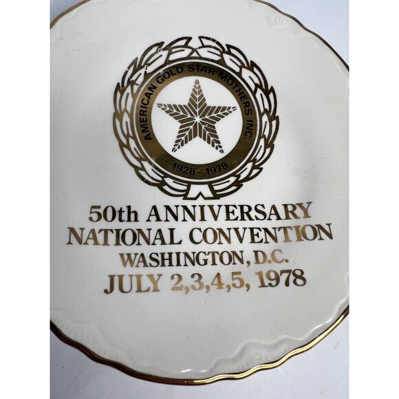 Vintage Collectible American Gold Star Mothers 50th Anniversary Plate 1978 Washi - Picture 2 of 13